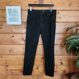True Religion Black Ankle Colette Slim Straight Jeans‎ Stretch Plus Sz 33 X 27"